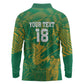 Cricket South Africa Custom Long Sleeve Polo Shirt Green Version Proteas - African Pride