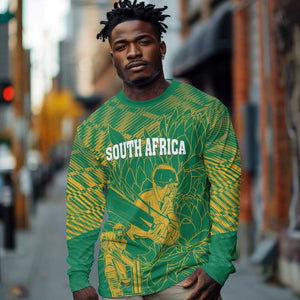 Cricket South Africa Custom Long Sleeve Shirt Green Version Proteas - African Pride