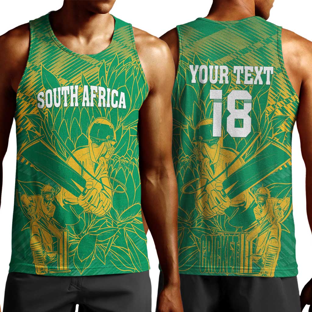 Cricket South Africa Custom Men Tank Top Green Version Proteas - African Pride