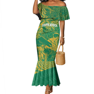 Cricket South Africa Custom Mermaid Dress Green Version Proteas - African Pride