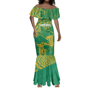 Cricket South Africa Custom Mermaid Dress Green Version Proteas - African Pride