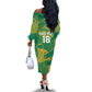 Cricket South Africa Custom Off The Shoulder Long Sleeve Dress Green Version Proteas - African Pride
