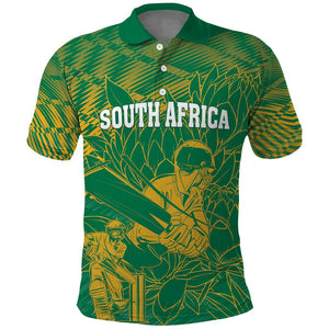 Cricket South Africa Custom Polo Shirt Green Version Proteas - African Pride