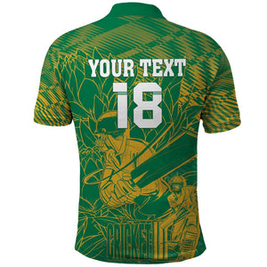 Cricket South Africa Custom Polo Shirt Green Version Proteas - African Pride