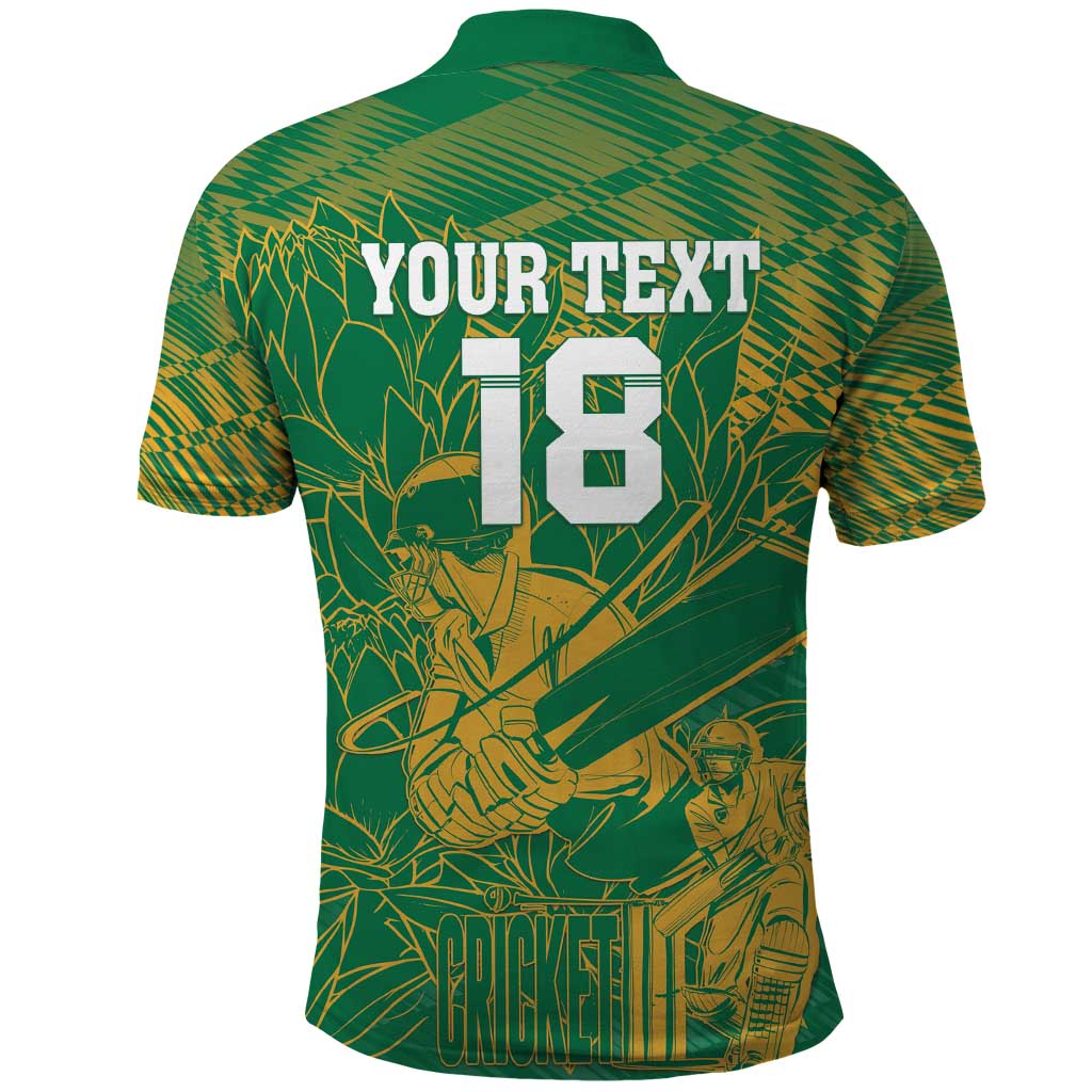 Cricket South Africa Custom Polo Shirt Green Version Proteas - African Pride