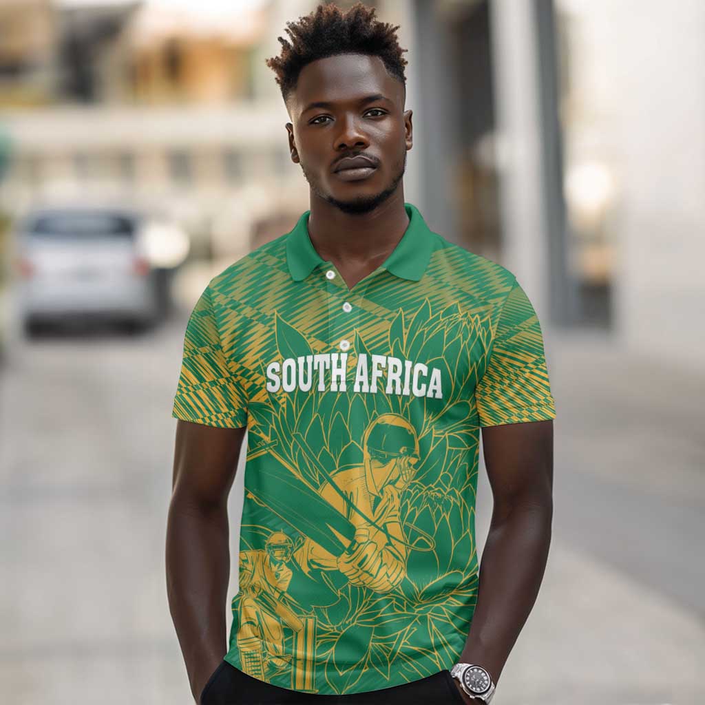 Cricket South Africa Custom Polo Shirt Green Version Proteas - African Pride