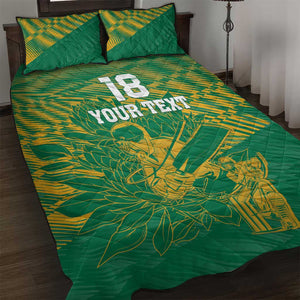 Cricket South Africa Custom Quilt Bed Set Green Version Proteas - African Pride