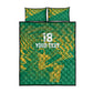 Cricket South Africa Custom Quilt Bed Set Green Version Proteas - African Pride