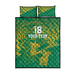 Cricket South Africa Custom Quilt Bed Set Green Version Proteas - African Pride