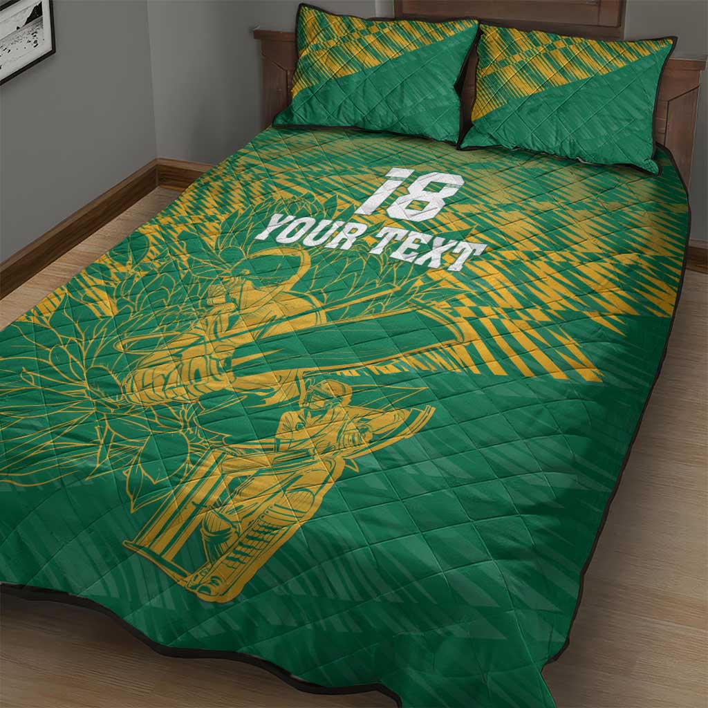 Cricket South Africa Custom Quilt Bed Set Green Version Proteas - African Pride