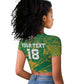 Cricket South Africa Custom Raglan Cropped T shirt Green Version Proteas - African Pride