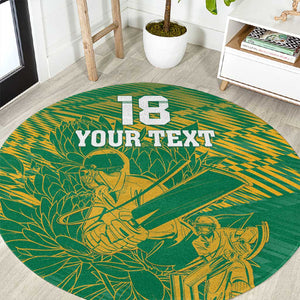 Cricket South Africa Custom Round Carpet Green Version Proteas - African Pride