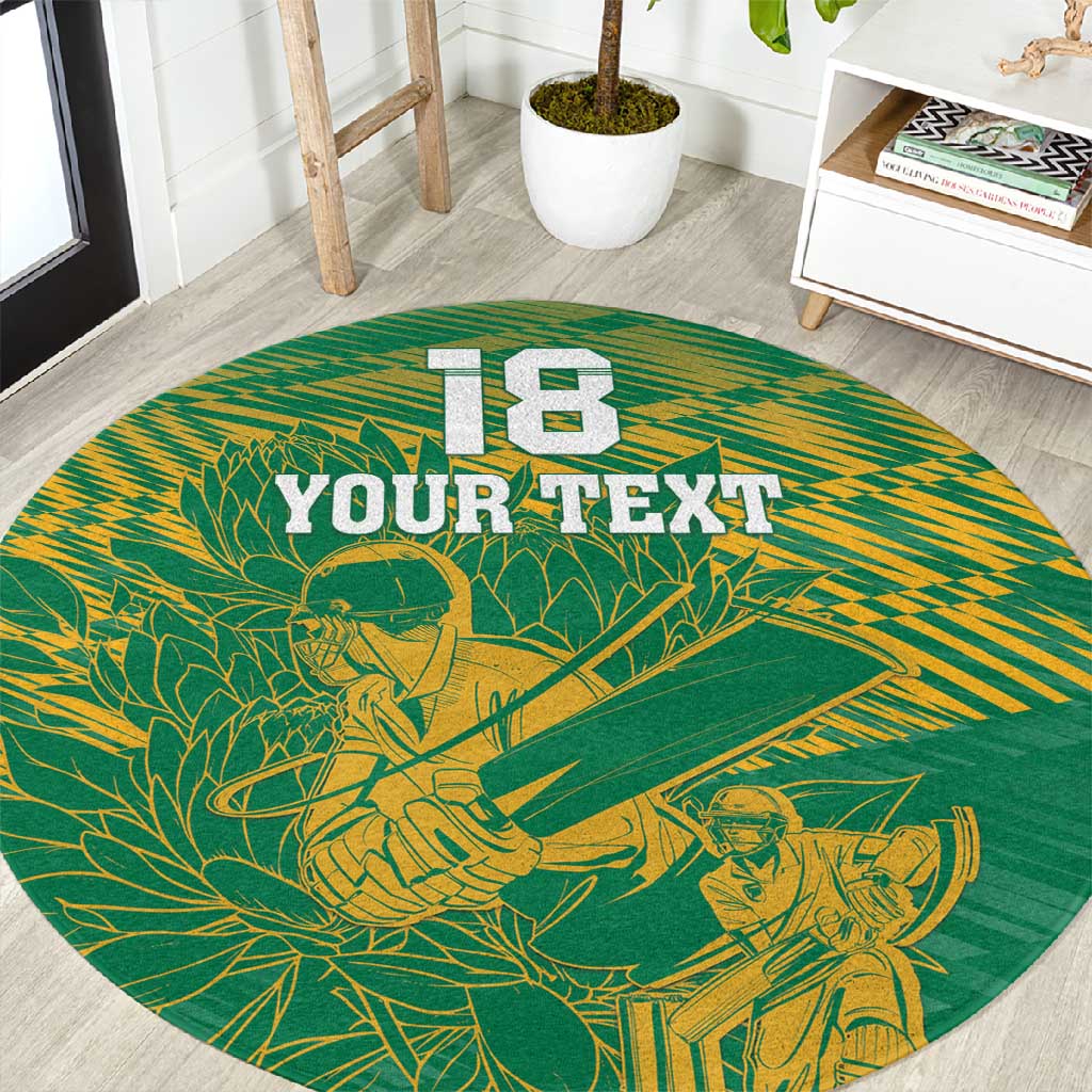 Cricket South Africa Custom Round Carpet Green Version Proteas - African Pride