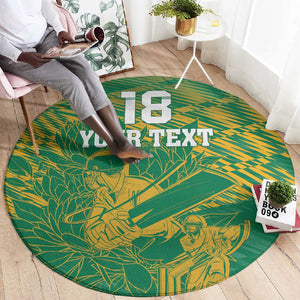 Cricket South Africa Custom Round Carpet Green Version Proteas - African Pride