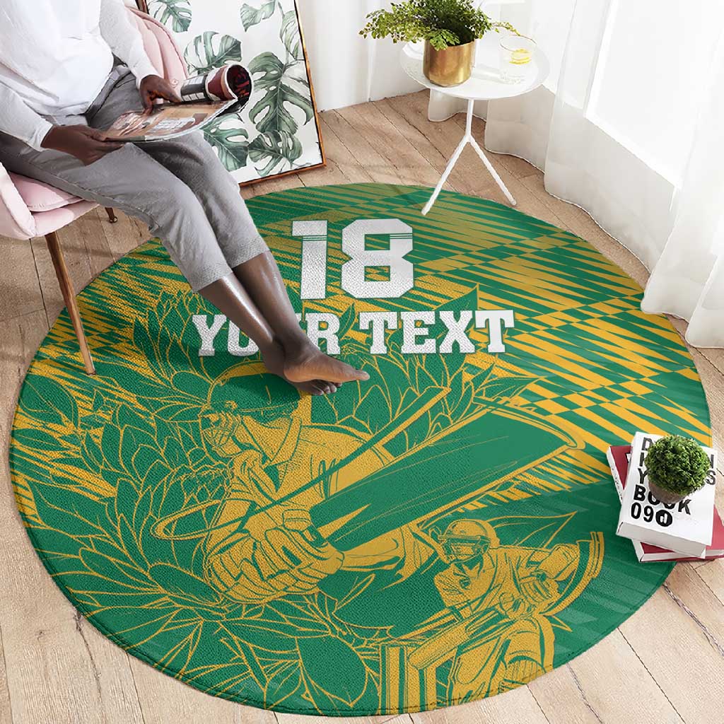 Cricket South Africa Custom Round Carpet Green Version Proteas - African Pride