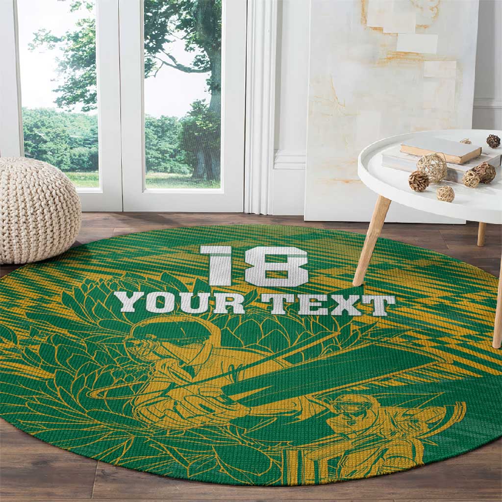 Cricket South Africa Custom Round Carpet Green Version Proteas - African Pride