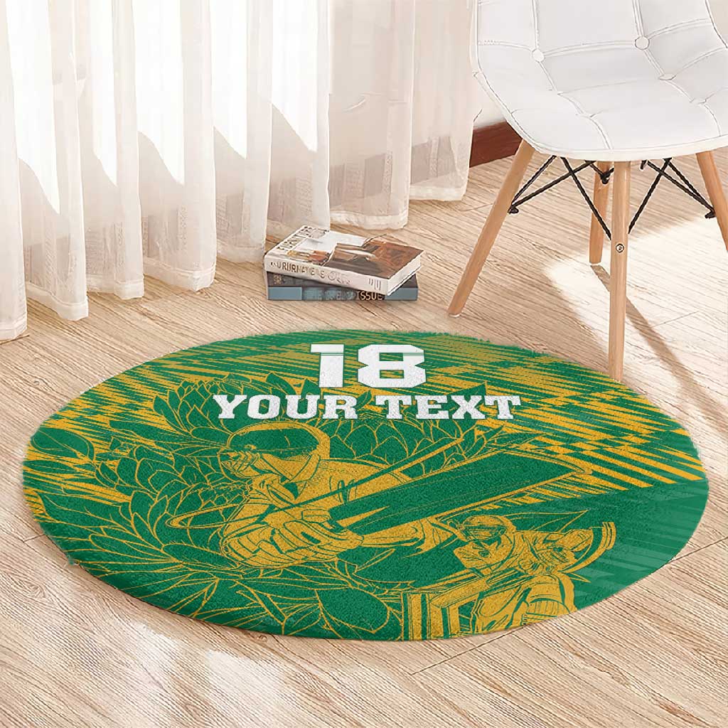 Cricket South Africa Custom Round Carpet Green Version Proteas - African Pride