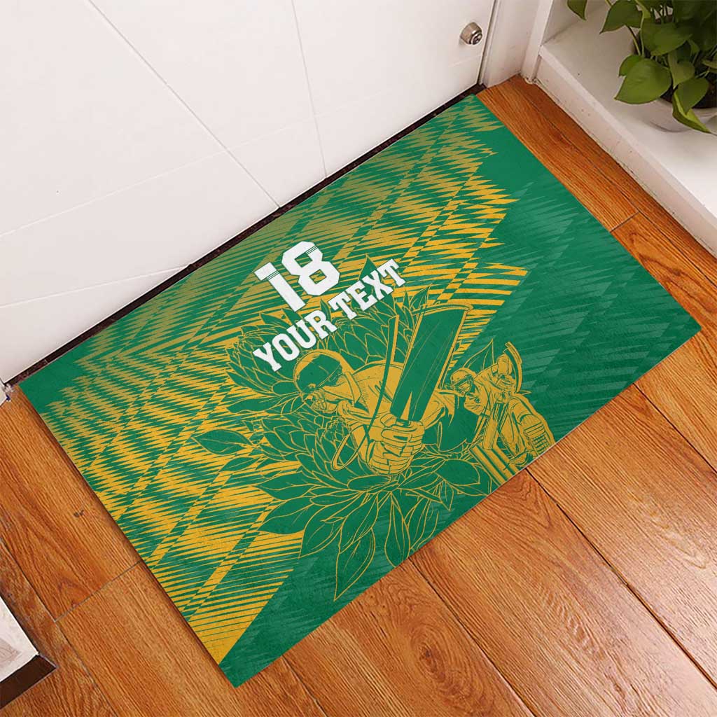 Cricket South Africa Custom Rubber Doormat Green Version Proteas - African Pride