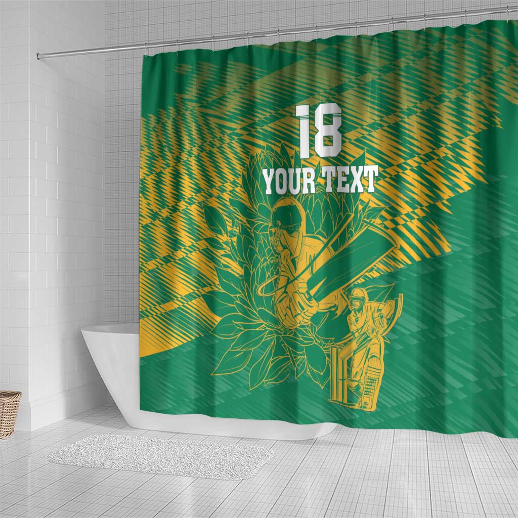 Cricket South Africa Custom Shower Curtain Green Version Proteas - African Pride