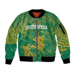 Cricket South Africa Custom Sleeve Zip Bomber Jacket Green Version Proteas - African Pride