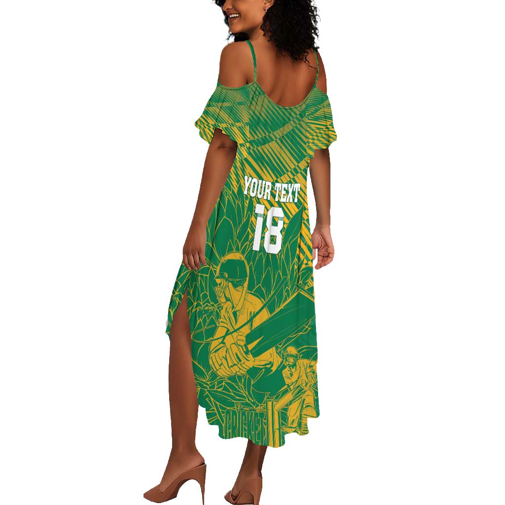 Cricket South Africa Custom Summer Maxi Dress Green Version Proteas - African Pride