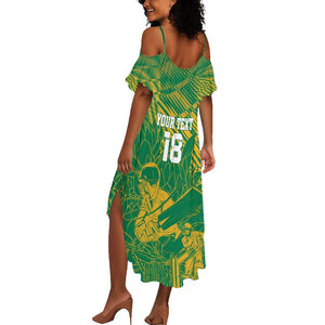 Cricket South Africa Custom Summer Maxi Dress Green Version Proteas - African Pride