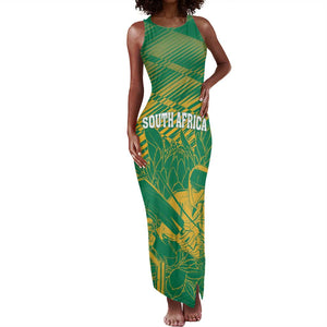 Cricket South Africa Custom Tank Maxi Dress Green Version Proteas - African Pride