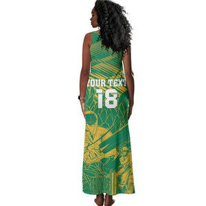 Cricket South Africa Custom Tank Maxi Dress Green Version Proteas - African Pride