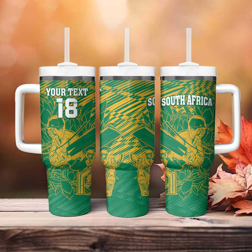 Cricket South Africa Custom Tumbler With Handle Green Version Proteas - African Pride
