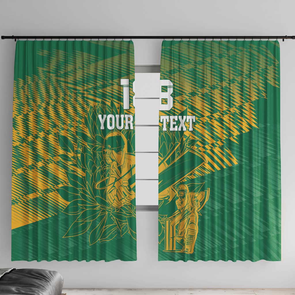 Cricket South Africa Custom Window Curtain Green Version Proteas - African Pride