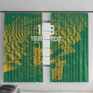 Cricket South Africa Custom Window Curtain Green Version Proteas - African Pride