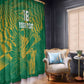 Cricket South Africa Custom Window Curtain Green Version Proteas - African Pride