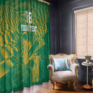 Cricket South Africa Custom Window Curtain Green Version Proteas - African Pride