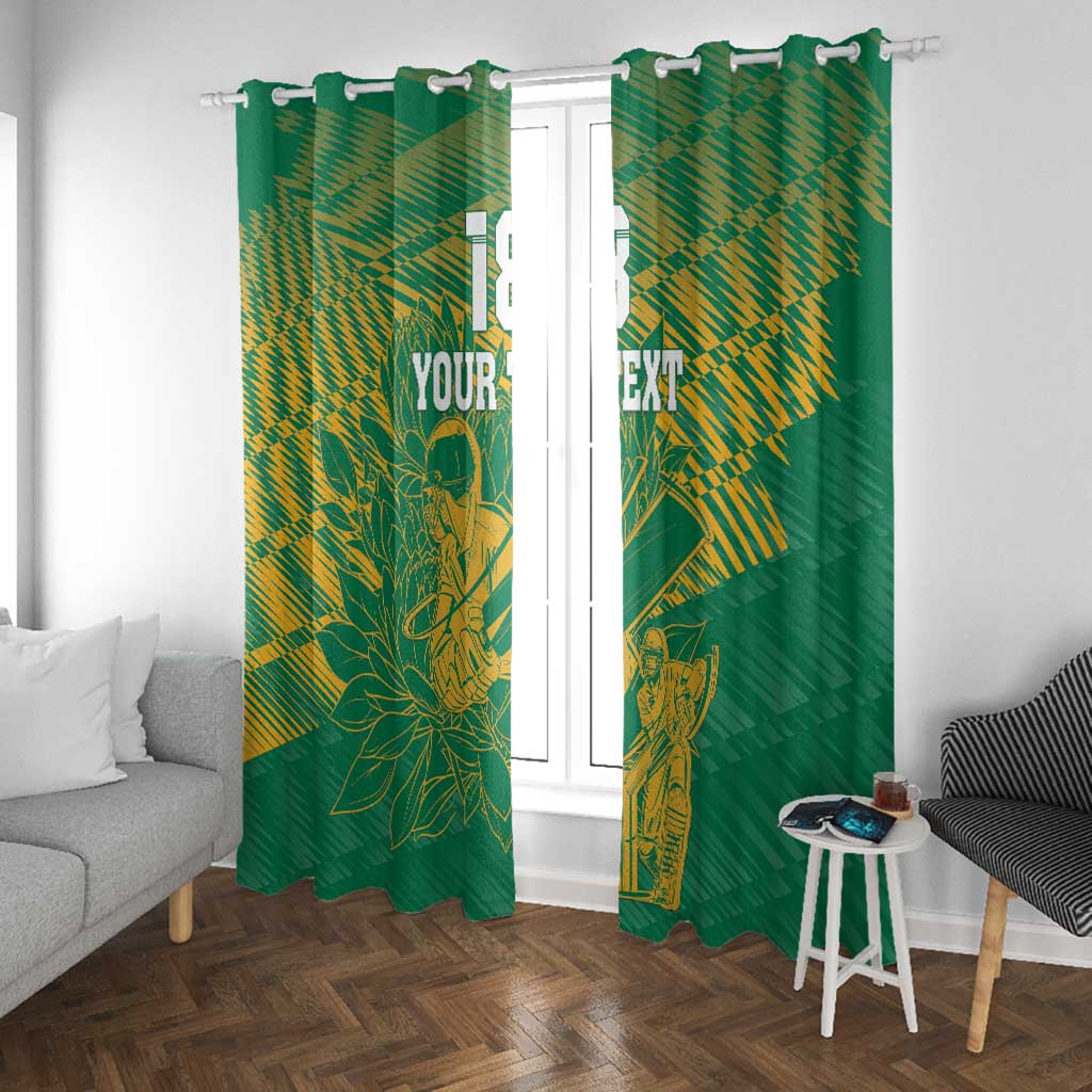 Cricket South Africa Custom Window Curtain Green Version Proteas - African Pride