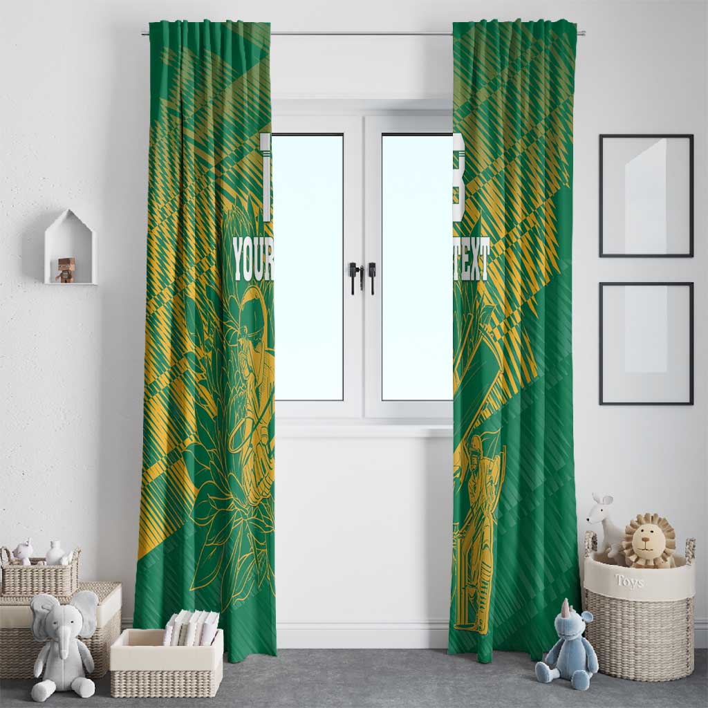 Cricket South Africa Custom Window Curtain Green Version Proteas - African Pride