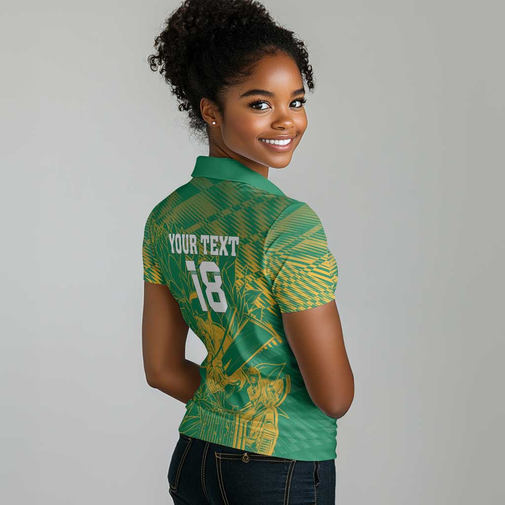 Cricket South Africa Custom Women Polo Shirt Green Version Proteas - African Pride