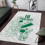 Cricket South Africa Custom Area Rug White Version Proteas - African Pride