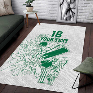 Cricket South Africa Custom Area Rug White Version Proteas - African Pride