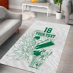 Cricket South Africa Custom Area Rug White Version Proteas - African Pride