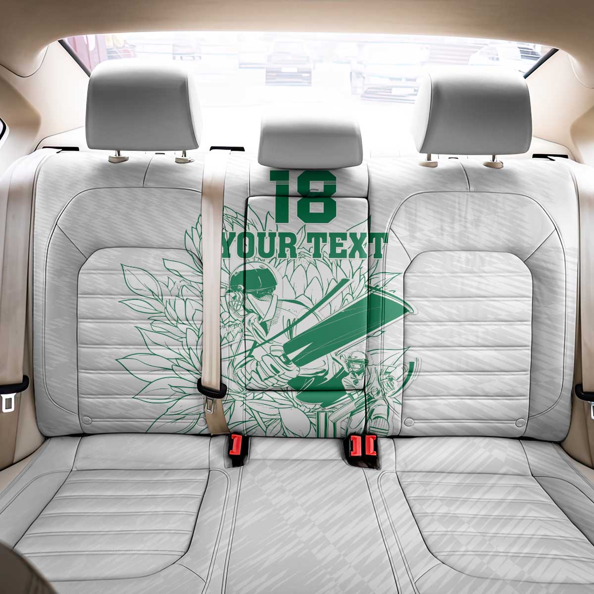 Cricket South Africa Custom Back Car Seat Cover White Version Proteas - African Pride