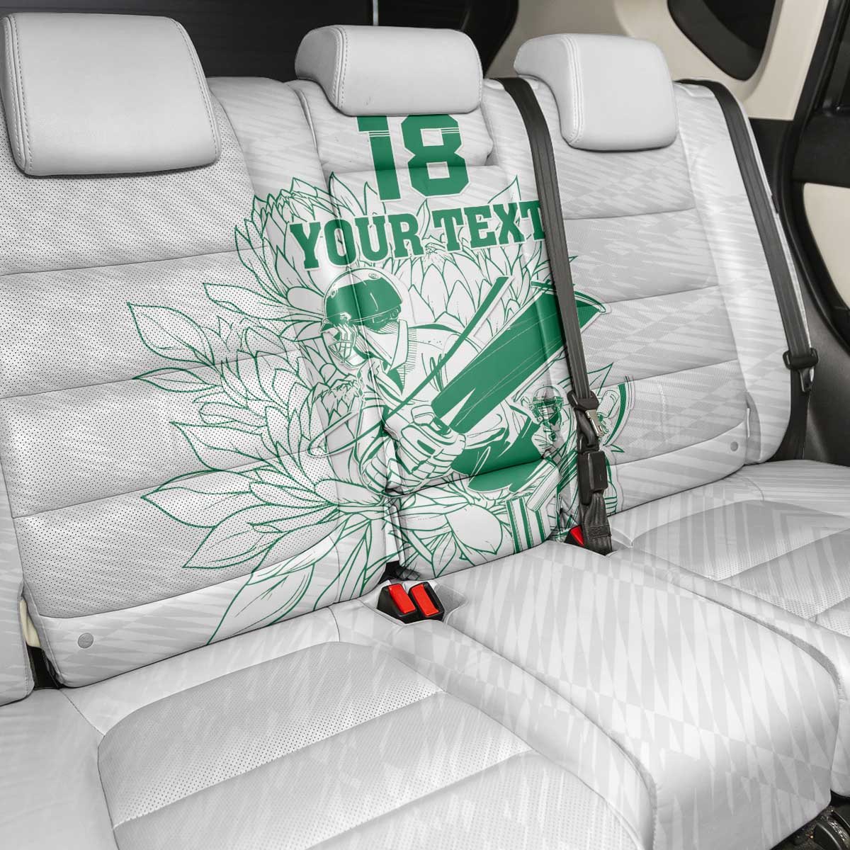 Cricket South Africa Custom Back Car Seat Cover White Version Proteas - African Pride