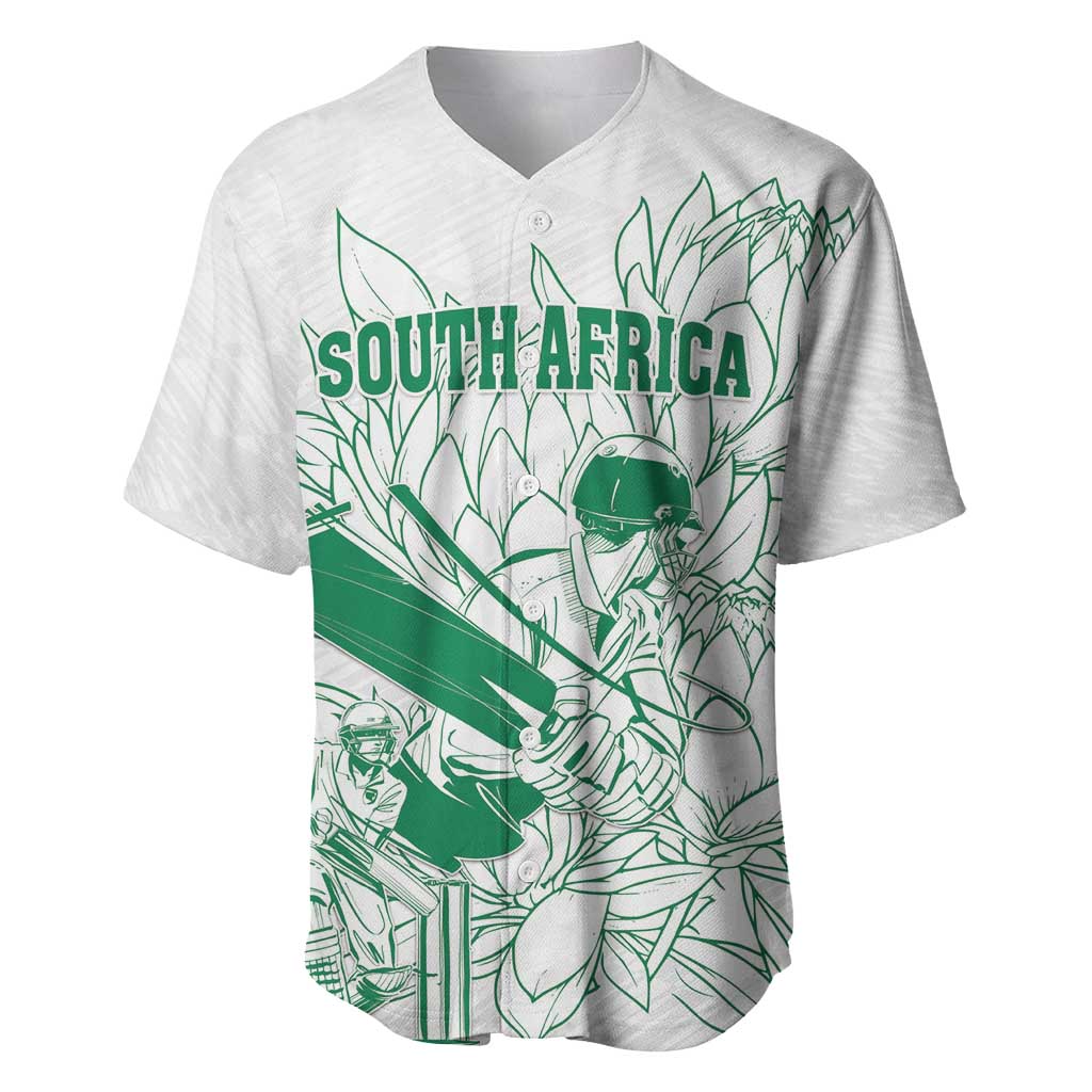 Cricket South Africa Custom Baseball Jersey White Version Proteas - African Pride