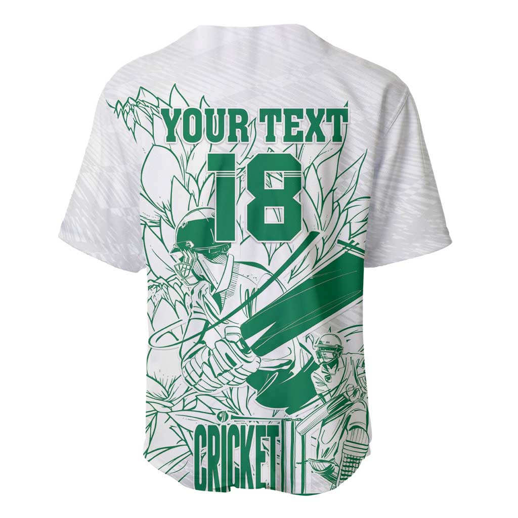 Cricket South Africa Custom Baseball Jersey White Version Proteas - African Pride