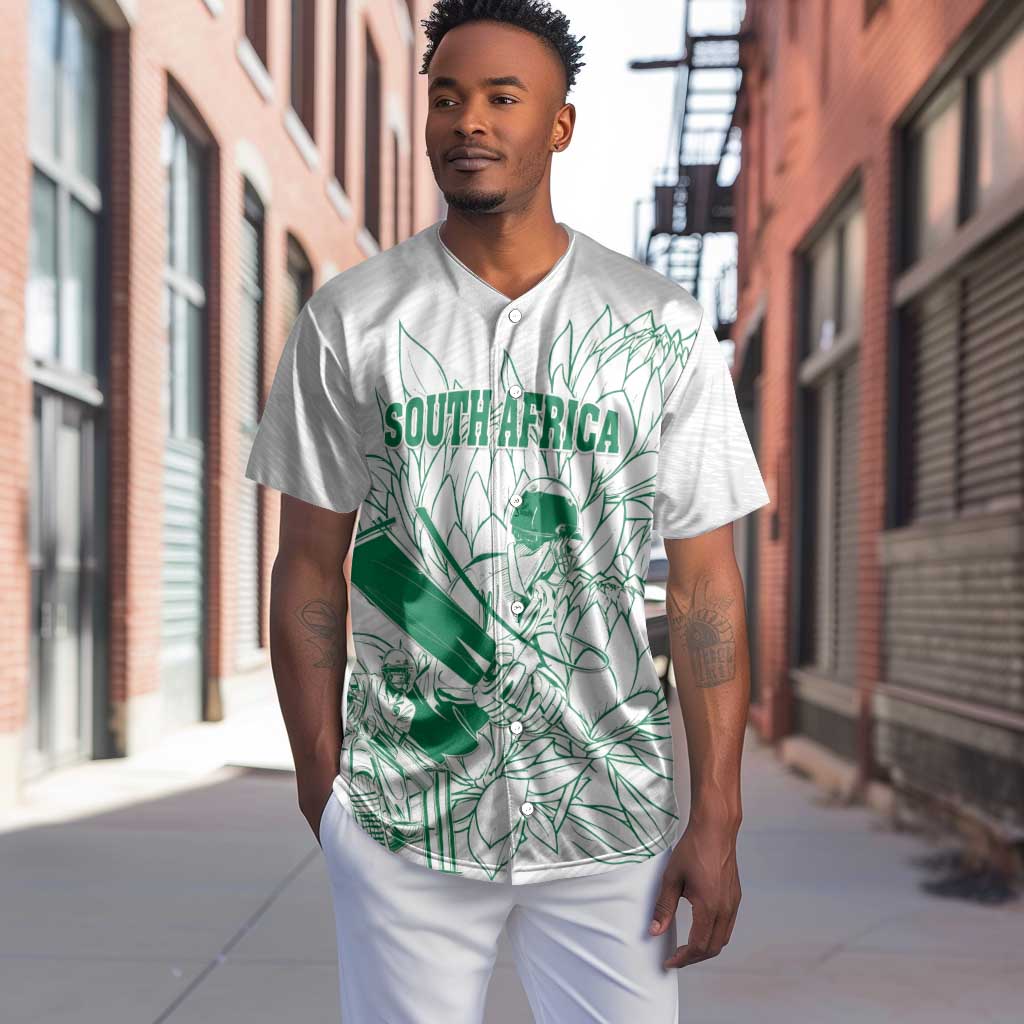 Cricket South Africa Custom Baseball Jersey White Version Proteas - African Pride