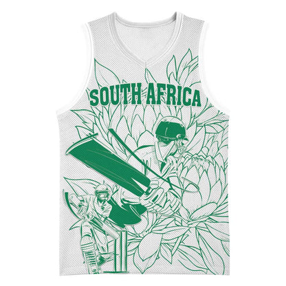 Cricket South Africa Custom Basketball Jersey White Version Proteas - African Pride