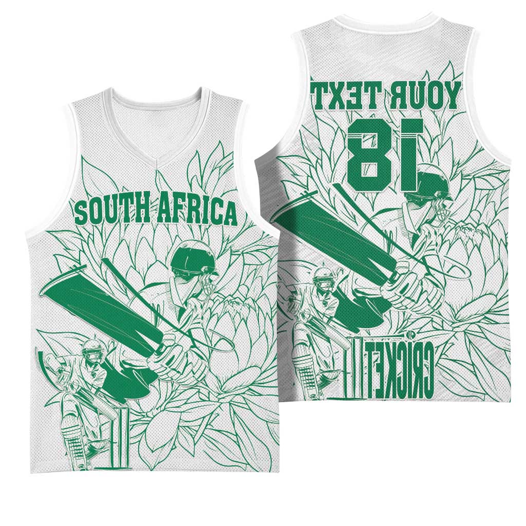 Cricket South Africa Custom Basketball Jersey White Version Proteas - African Pride