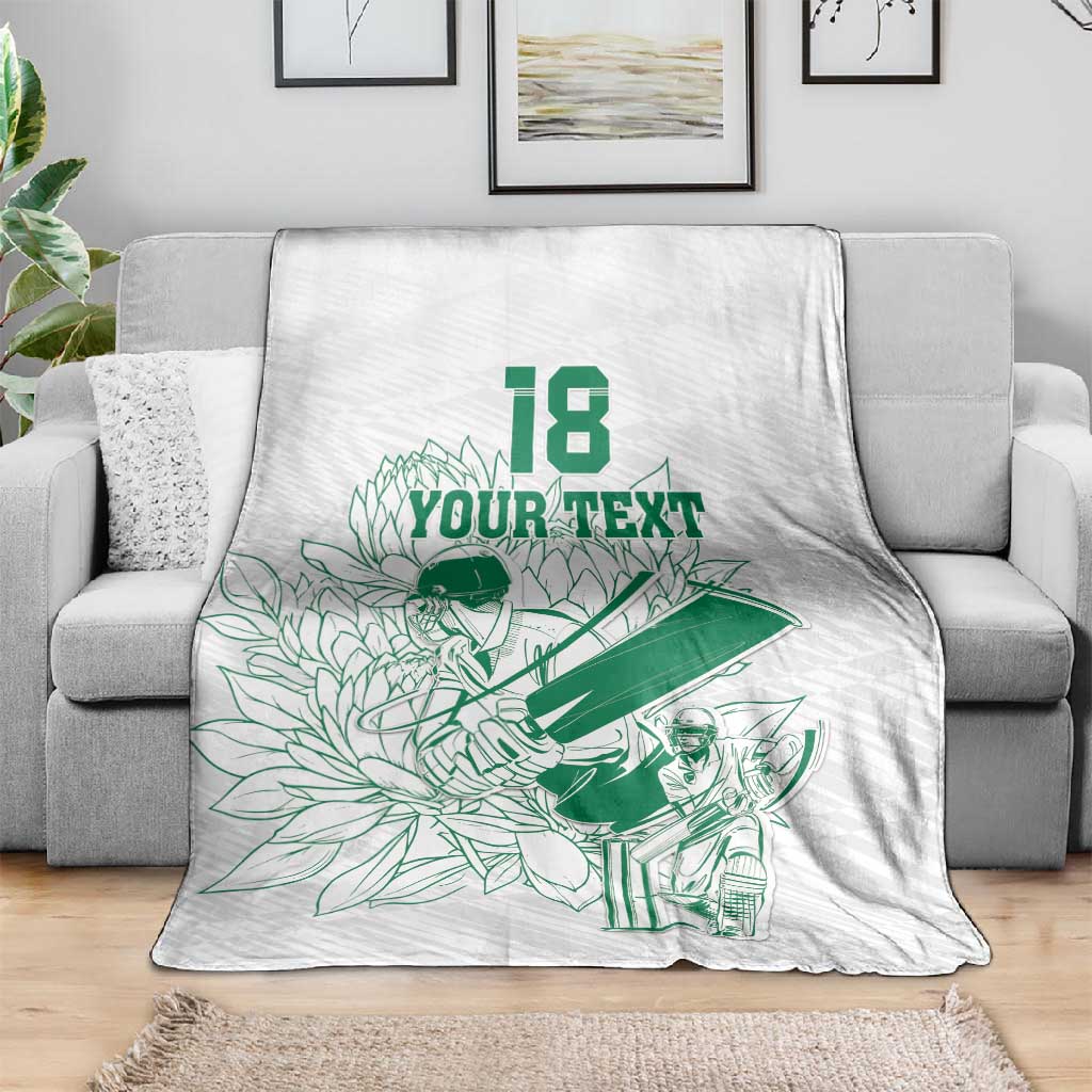 Cricket South Africa Custom Blanket White Version Proteas - African Pride