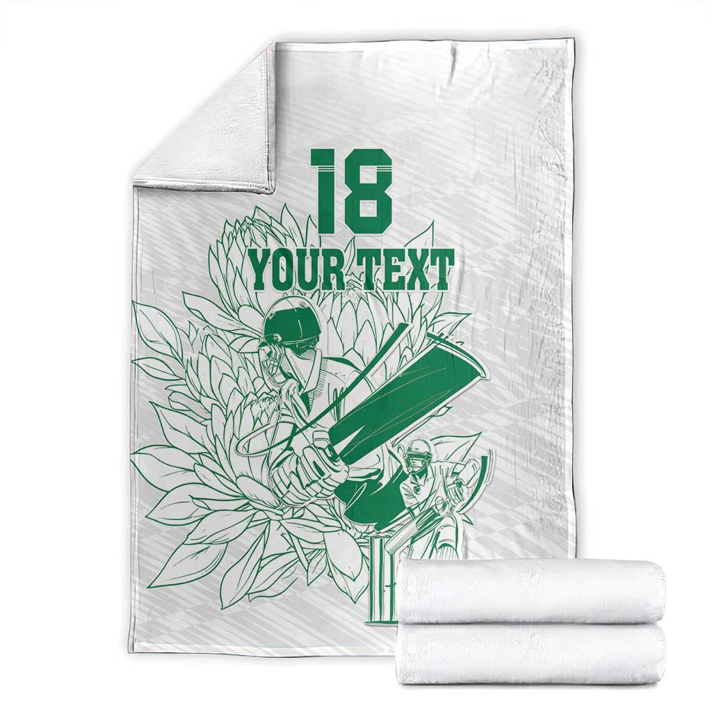 Cricket South Africa Custom Blanket White Version Proteas - African Pride