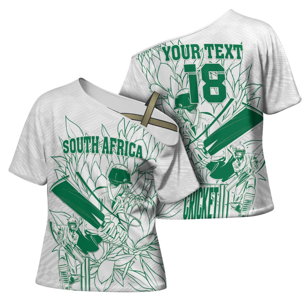 Cricket South Africa Custom Cross Shoulder Shirt White Version Proteas