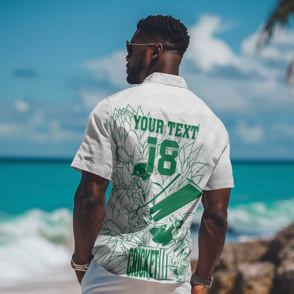Cricket South Africa Custom Hawaiian Shirt White Version Proteas - African Pride